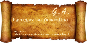 Gyorgyevics Armandina névjegykártya